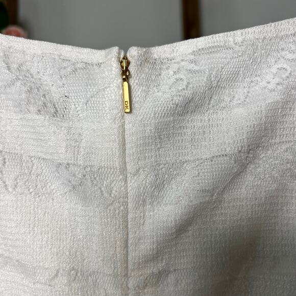 Donna Karan New York Asymmetrical Hem White Dress Size 10 - Picture 6 of 10